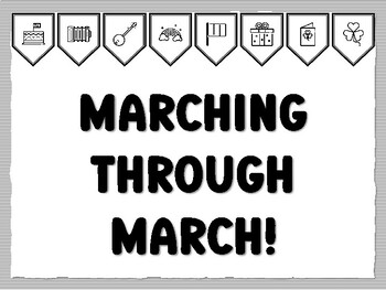 MARCHING THROUGH MARCH! St. Patrick's Day Bulletin Board Kit, Ready to print