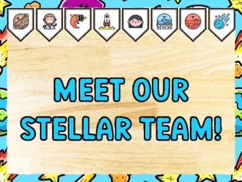 MEET OUR STELLAR TEAM! Universe Bulletin Board Kit & Door Décor