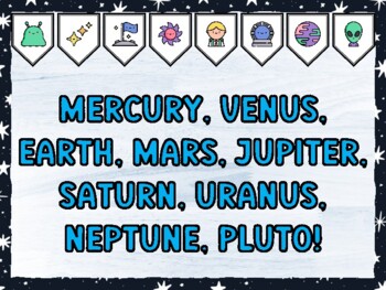 MERCURY, VENUS, EARTH, MARS, JUPITER, SATURN, URANUS, NEPTUNE, PLUTO! Galaxy