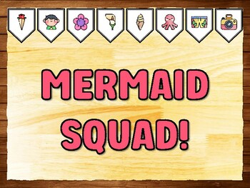 MERMAID SQUAD! Summer Printable Bulletin Board Kit & Door Décor