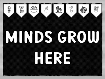 MINDS GROW HERE Cactus Succulents Theme Bulletin Board Kit, Door Décor, Cactus