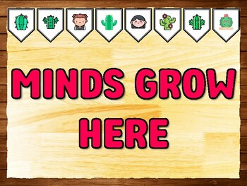 MINDS GROW HERE Succulents, Cactus Bulletin Board Kit & Door Décor