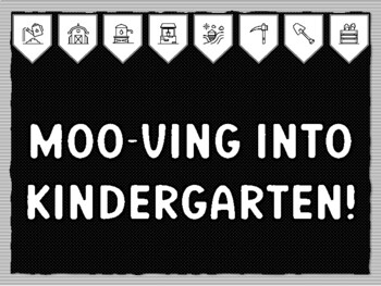 MOO-VING INTO KINDERGARTEN! Ready to print Farm Bulletin Board Kit, Farm Clas