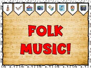 Music Bulletin Board Kit & Door Décor, FOLK MUSIC!