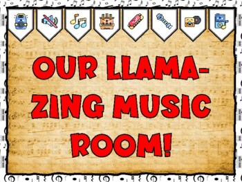 Music Bulletin Board Kit & Door Décor, OUR LLAMA-ZING MUSIC ROOM!