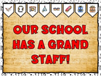 Music Bulletin Board Kit & Door Décor, OUR SCHOOL HAS A GRAND STAFF!