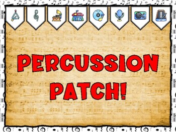 Music Bulletin Board Kit & Door Décor, PERCUSSION PATCH!