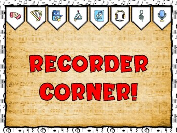 Music Bulletin Board Kit & Door Décor, RECORDER CORNER!