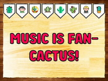 MUSIC IS FAN-CACTUS! Succulents, Cactus Bulletin Board Kit & Door Décor