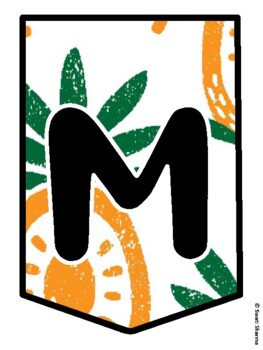 MUSIC IS SWEET! Summer, Tropical, Pineapple Bulletin Board Letters