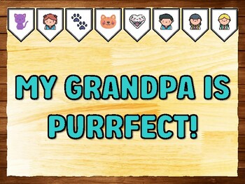 MY GRANDPA IS PURRFECT! Cat Printable Bulletin Board Kit & Door Décor