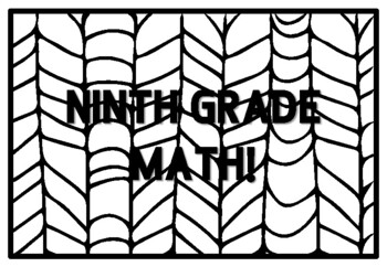 NINTH GRADE MATH! Ninth Grade Back to School Activity