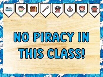 NO PIRACY IN THIS CLASS! Pirate Bulletin Board Kit & Door Décor