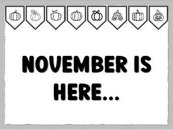 NOVEMBER IS HERE... Pumpkin Bulletin Board Kit, Ready to print Pumpkin Classroo