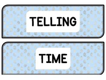 Ocean, Mermaid Clock Labels for Telling Time #10Sheet Size: 8.5 by 11 inch