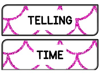 Ocean, Mermaid Clock Labels for Telling Time #128Sheet Size: 8.5 by 11 inch