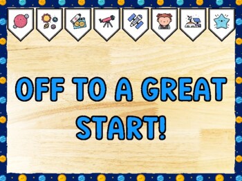 OFF TO A GREAT START! Galaxy Bulletin Board Kit & Door Décor