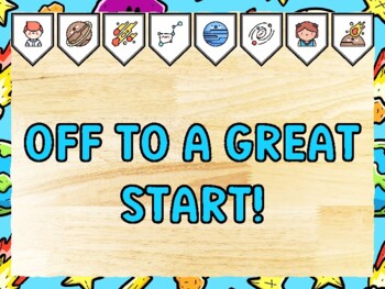 OFF TO A GREAT START! Universe Bulletin Board Kit & Door Décor