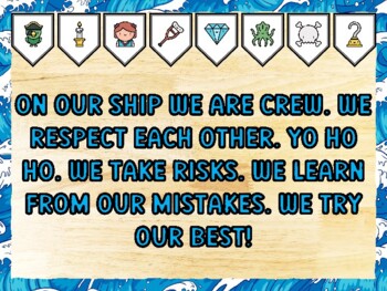 ON OUR SHIP WE ARE CREW. WE RESPECT EACH OTHER. YO HO HO. WE TAKE RISKS. WE L