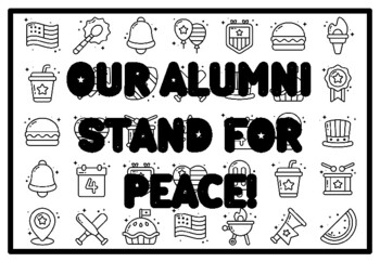 OUR ALUMNI STAND FOR PEACE! Peace Coloring Pages, Patriotic Coloring Pages