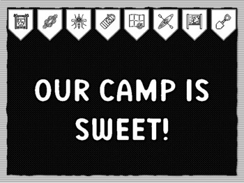 OUR CAMP IS SWEET! Camping Theme Bulletin Board Kit, Door Décor, Camping Colo