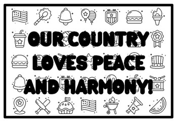 OUR COUNTRY LOVES PEACE AND HARMONY! Peace Coloring Pages