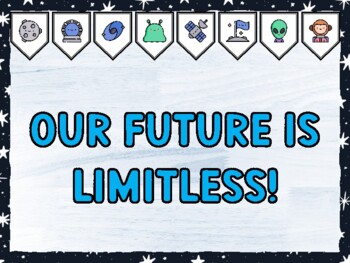 OUR FUTURE IS LIMITLESS! Galaxy Bulletin Board Kit & Door Décor