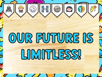 OUR FUTURE IS LIMITLESS! Universe Bulletin Board Kit & Door Décor