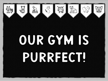 OUR GYM IS PURRFECT! Cat Theme Bulletin Board Kit, Door Décor, Cat Coloring Pag