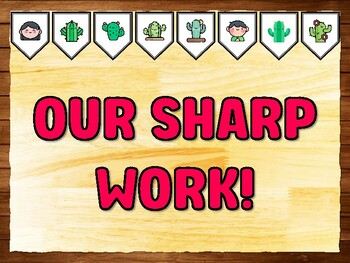 OUR SHARP WORK! Succulents, Cactus Bulletin Board Kit & Door Décor