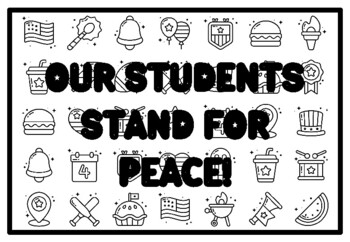 OUR STUDENTS STAND FOR PEACE! Peace Coloring Pages, Patriotic Coloring Pages