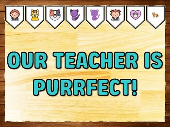 OUR TEACHER IS PURRFECT! Cat Printable Bulletin Board Kit & Door Décor