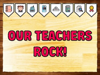OUR TEACHERS ROCK! Teacher Appreciation Bulletin Board Kit & Door Décor