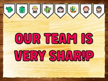 OUR TEAM IS VERY SHAR!P Succulents, Cactus Bulletin Board Kit & Door Décor