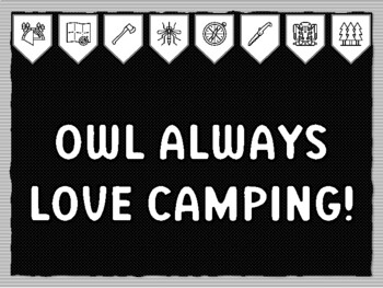 OWL ALWAYS LOVE CAMPING! Camping Theme Bulletin Board Kit, Door Décor, Camping