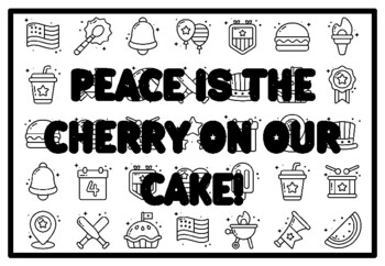 PEACE IS THE CHERRY ON OUR CAKE! Peace Coloring Pages