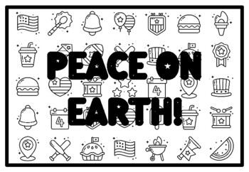 PEACE ON EARTH! Peace Coloring Pages, Patriotic Coloring Pages