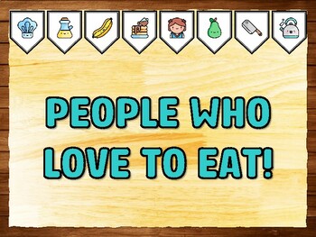 PEOPLE WHO LOVE TO EAT! Cooking Printable Bulletin Board Kit & Door Décor