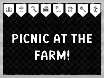 PICNIC AT THE FARM! Ready to print Farm Bulletin Board Kit, Farm Classroom Deco