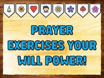 PRAYER EXERCISES YOUR WILL POWER! Prayer Printable Bulletin Board Kit & Door