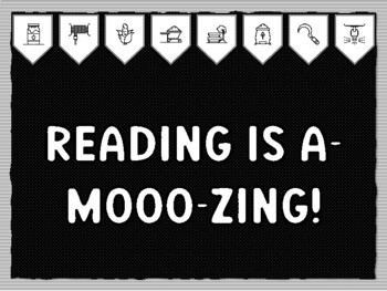 READING IS A-MOOO-ZING! Ready to print Farm Bulletin Board Kit, Farm Classroom