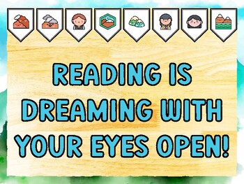 READING IS DREAMING WITH YOUR EYES OPEN! Mountain Bulletin Board Kit