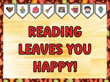 READING LEAVES YOU HAPPY! Fall Bulletin Board Kit & Door Décor