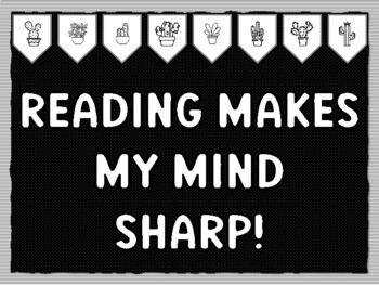 READING MAKES MY MIND SHARP! Cactus Succulents Theme Bulletin Board Kit, Door