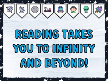 READING TAKES YOU TO INFINITY AND BEYOND! Galaxy Bulletin Board Kit & Door Dé