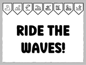 RIDE THE WAVES! Wave Bulletin Board Kit, Ready to print Wave Classroom Decor, W