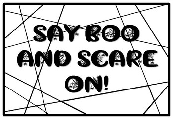 SAY BOO AND SCARE ON!, Halloween Coloring Pages, Halloween Morning Work