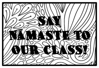 SAY NAMASTE TO OUR CLASS!, Summer Activity, Summer Coloring Pages