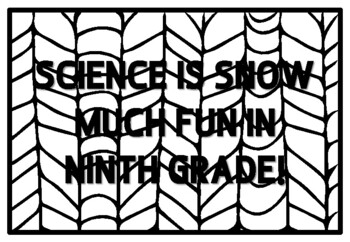 SCIENCE IS SNOW MUCH FUN IN NINTH GRADE! Ninth Grade Back to School Activity