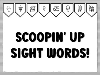 SCOOPIN' UP SIGHT WORDS! Icecream Bulletin Board Kit